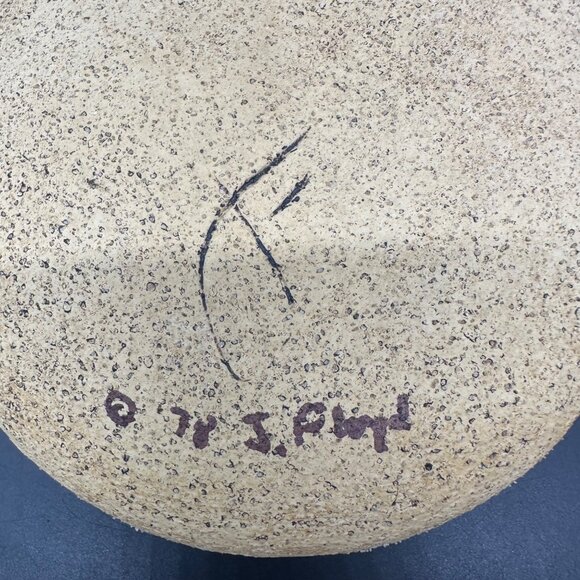 Vintage Wall Vase Jimmie Floyd Stoneware Pottery Leaf Clay Art 1970s Botanical - Picture 5 of 12